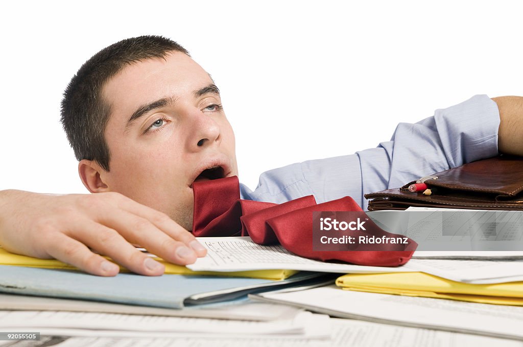 Exhausted businessman  Above Stock Photo