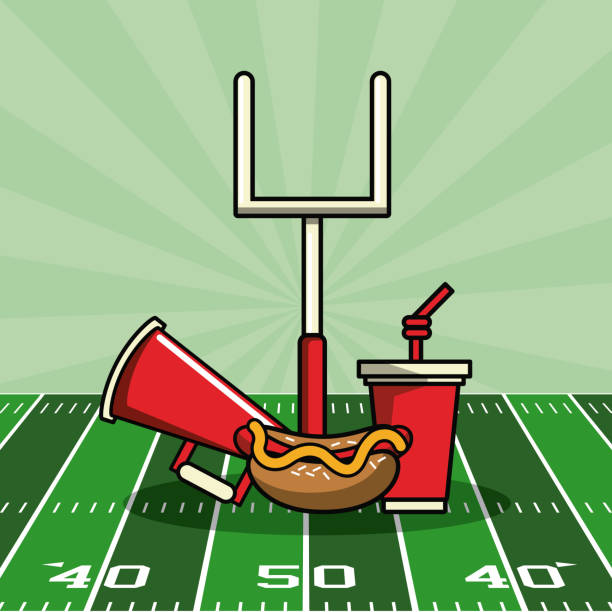 ilustrações de stock, clip art, desenhos animados e ícones de american football bowl tournament - american football football food snack