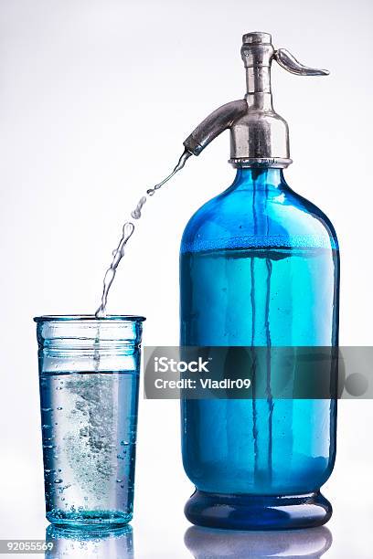 Vintage Glass And Siphon Of Water Stock Photo - Download Image Now - Siphon, Water Bottle, Antique