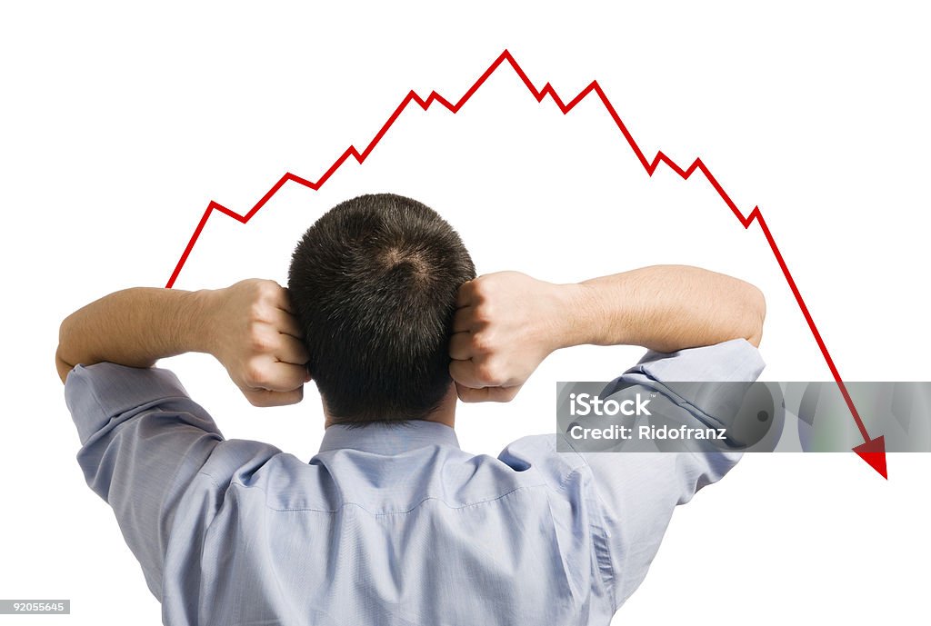 Businessman and declining share  Bankruptcy Stock Photo