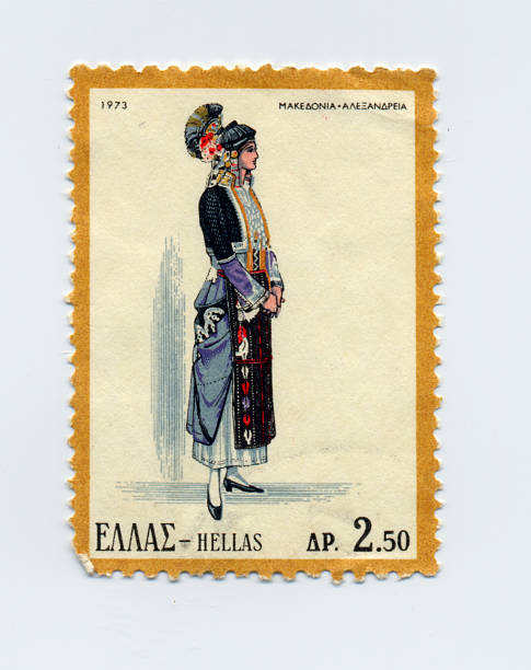 istock Greek Female Costume Stamp - Macedonia 92055897