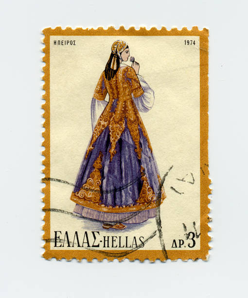 istock Greek Female Costume Stamp - Epiros 92055900