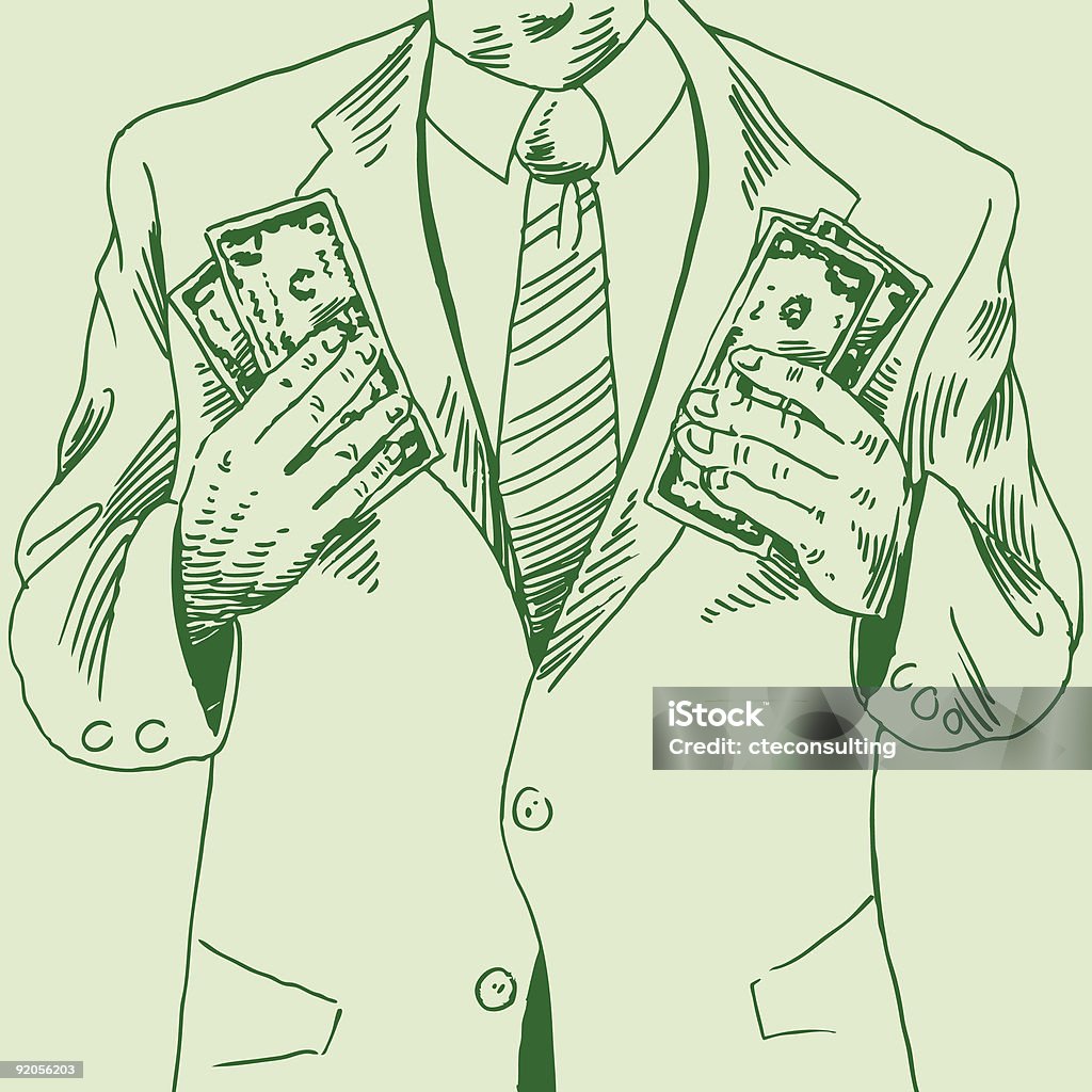 Homem segurando o dinheiro - Royalty-free Adulto Ilustração de stock