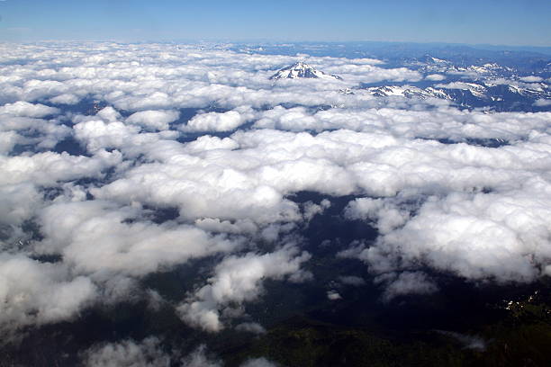 Mountains by air stock photo