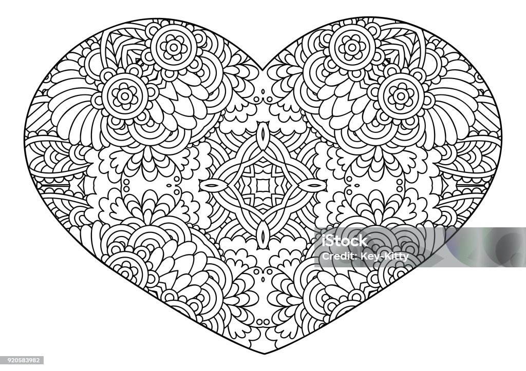 Decorative ornamental  heart. Decorative ornamental  heart.  Vector template mandala for decorating greeting cards of Valentine's day, coloring books, print for t-shirt and textile. Art stock vector