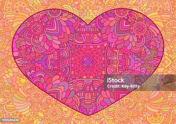 Decorative Pink Heart Stock Illustration - Download Image Now - Art, Backgrounds, Book