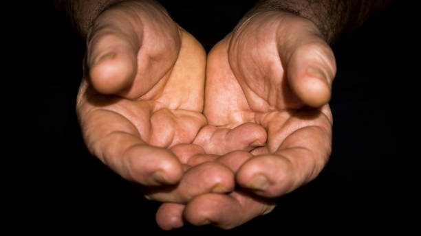 istock rough, calloused hands of the old male 920591064