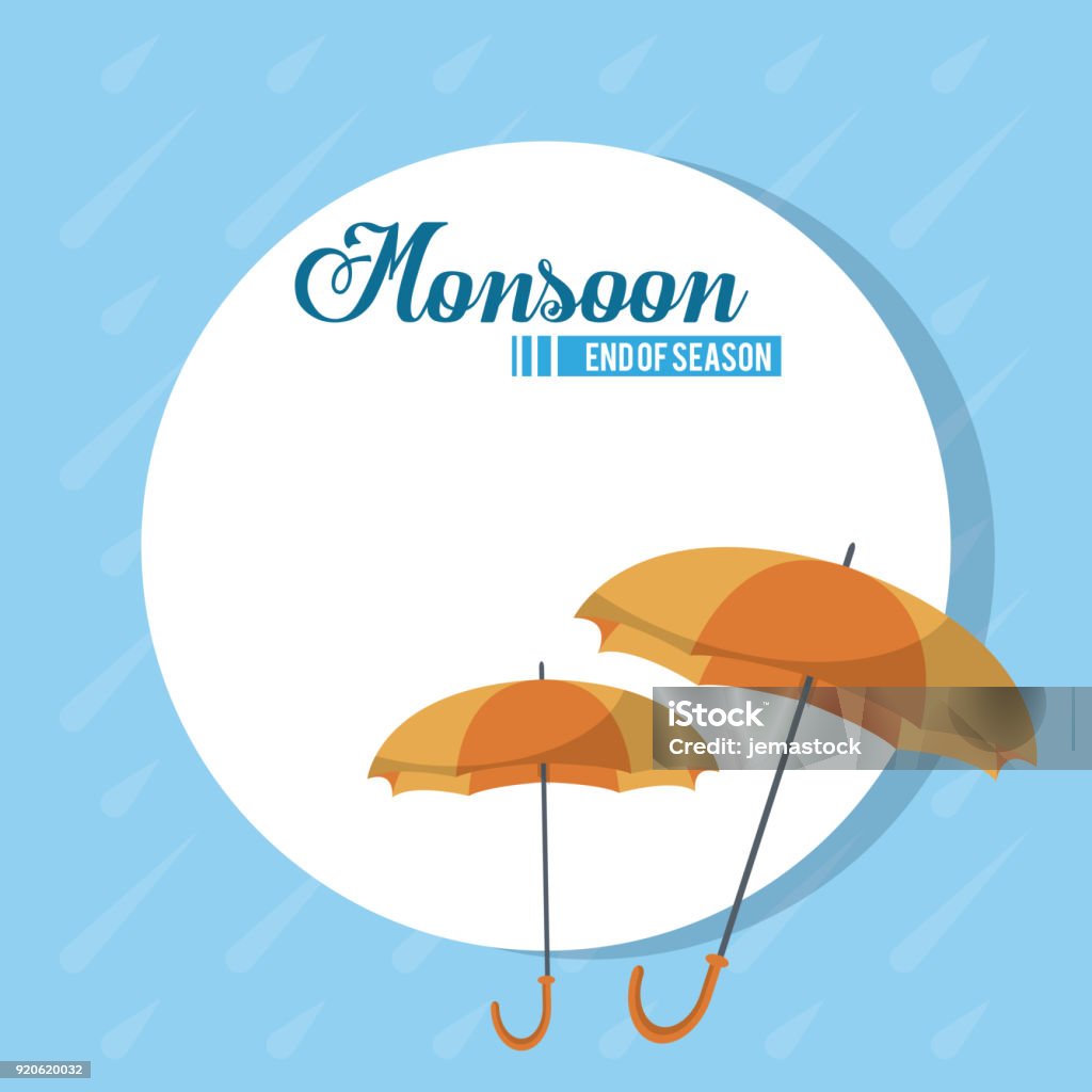 Monsun-Saisonende - Lizenzfrei Ankündigung Vektorgrafik