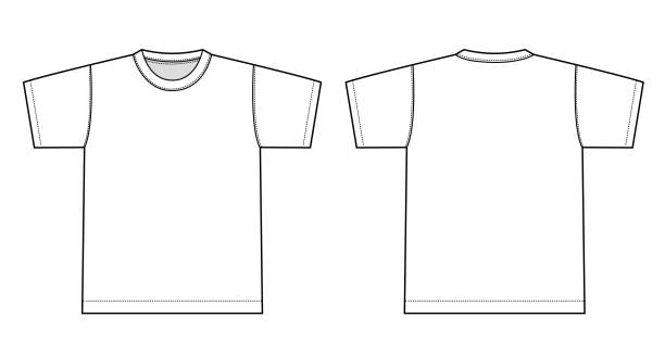 ilustrações de stock, clip art, desenhos animados e ícones de tshirts illustration (white) - teeshirt template