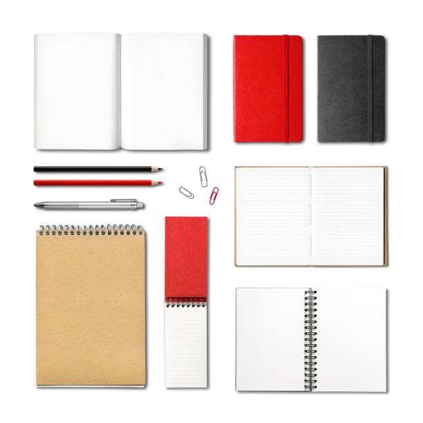 stationery books and notebooks mockup template