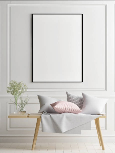 istock Mock up poster in Scandinavian interior concept design, your art work here 920634590