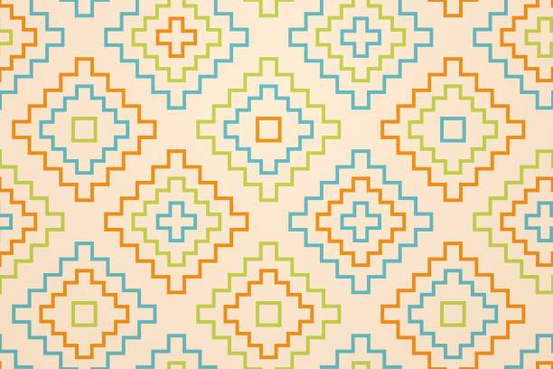 abstrakcyjne geometryczne tło bez szwu - mexican culture stock illustrations