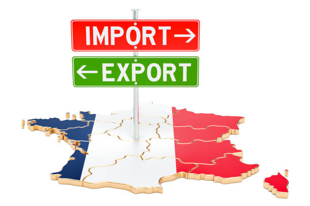 istock Import and export in France concept, 3D rendering isolated on white background 920645574