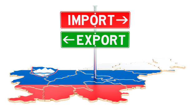 istock Import and export in Slovenia concept, 3D rendering isolated on white background 920645666