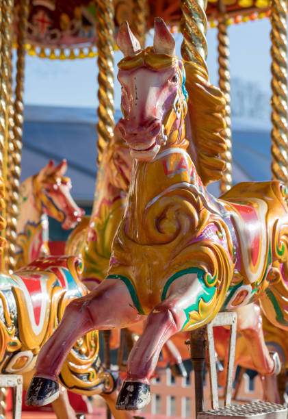Carousel horse on white.