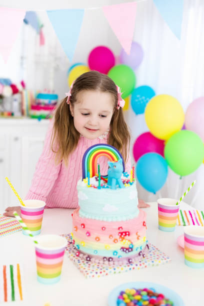 istock Kids birthday party with cake 920651376