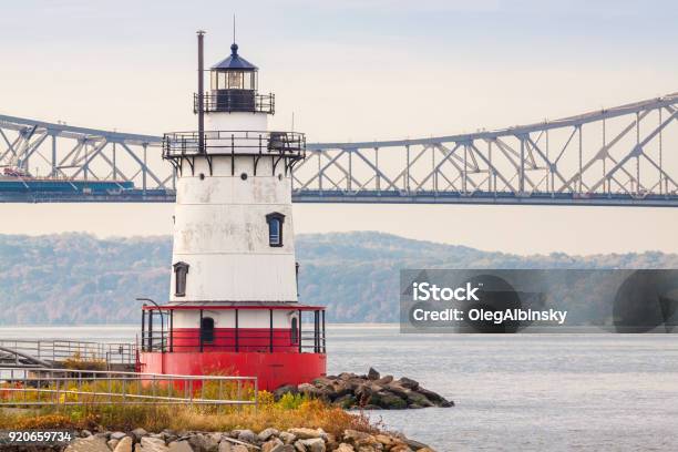 Sleepy Hollow Lighthouse Tappan Zee Bridge And Hudson River Tarrytown Hudson Valley New York Stock Photo - Download Image Now