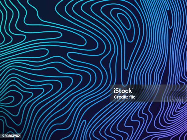 Topography Background Stock Illustration - Download Image Now - Contour Line, Striped, Abstract