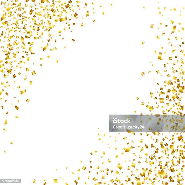 Luxury Celebrations Background With Falling Pieces Of Metallic Gold