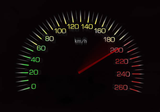 istock Odometer of car with black background 920669418