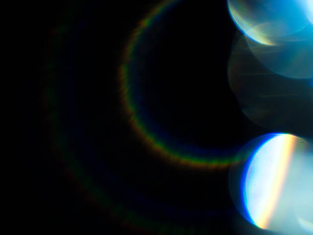 Studio shot light leaks and lens flares agains a black studio background. Beautiful bokeh and perfect for compositing.