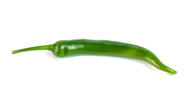 istock Green ripe chili hot pepper isolated on white background 920679454