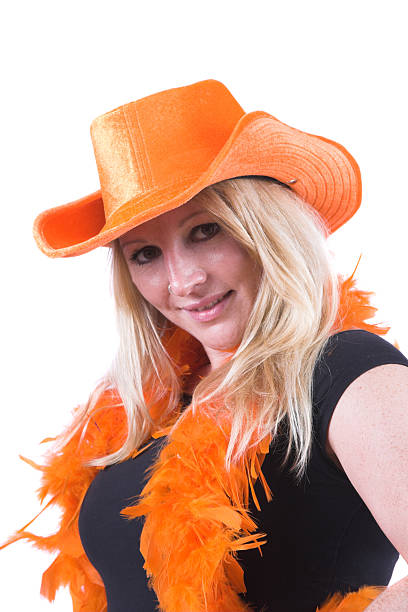 istock Dutch woman ready to support Holland in the worldcup 92068341