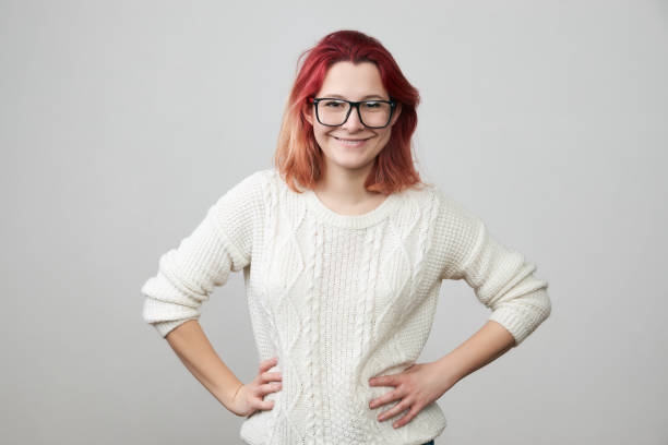 istock Young beautiful happy girl in glasses 920683662