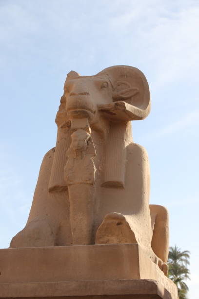 istock Ram-headed sphinxes in Karnak temple 920684122