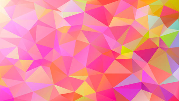 istock Abstract low poly background of triangles in Multi-color, warm, yellow, pink colors. Substrate for design. 16:9 920684158
