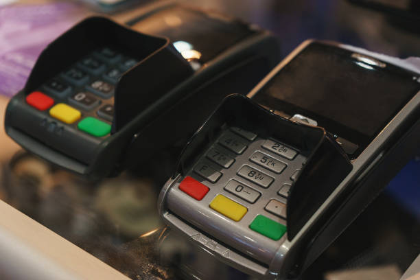 istock wi-fi and nfc contactless terminals. 920687190