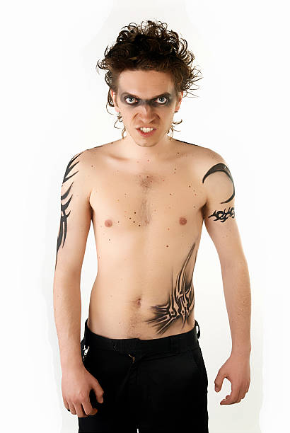 Tattoo Boy  shoulder tribal tattoos for men stock pictures, royalty-free photos & images