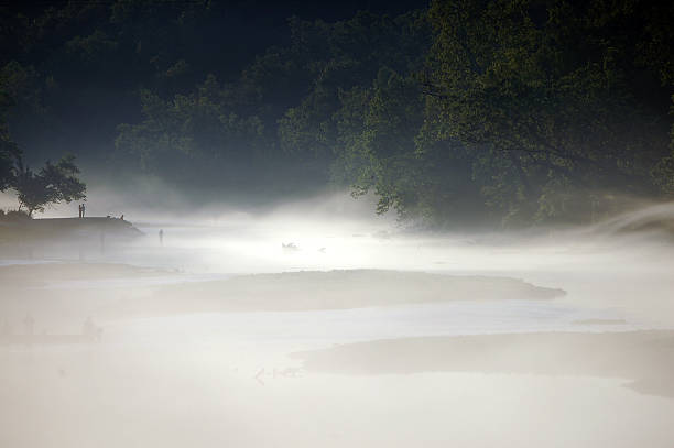 霧の川 - fishing reel ストックフォトと画像