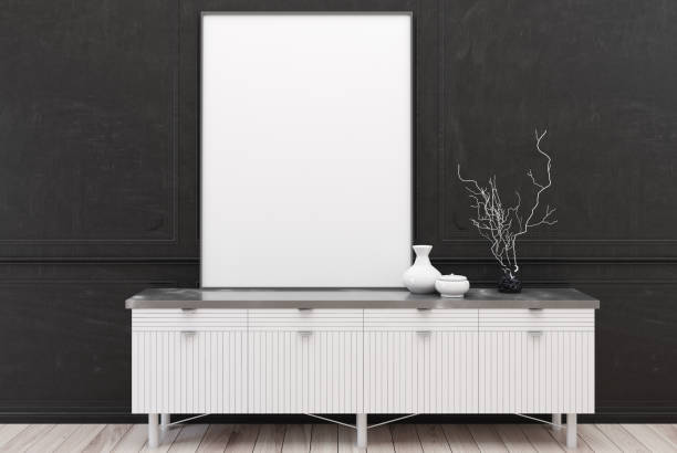 istock White chest of drawers, poster, black 920695658
