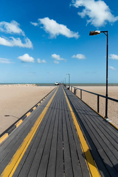 istock Pier on the beach that is lost on the horizon 920695682