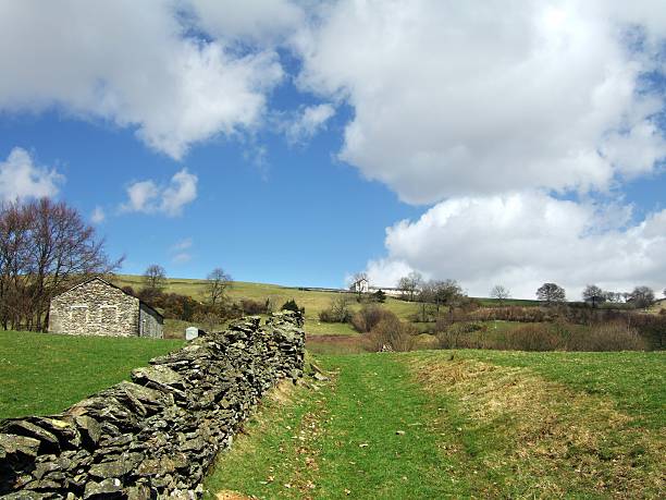 istock Barn and dry stone wall in Longsleddale 92069593
