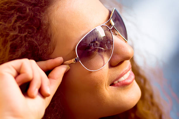 istock Beautiful girl in sunglasses 92071093