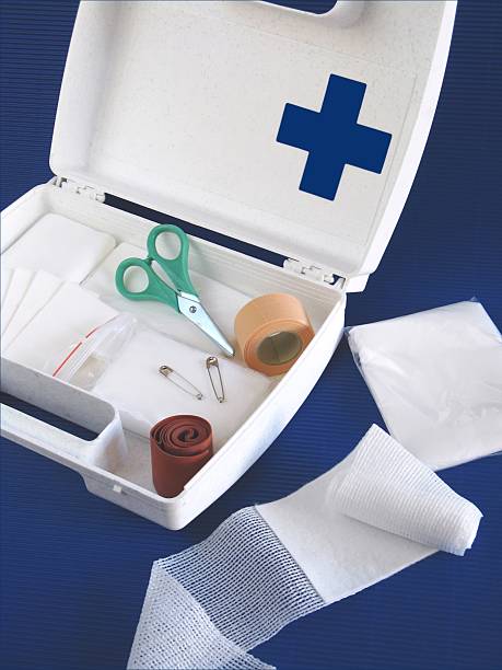 First aid kit stock photo