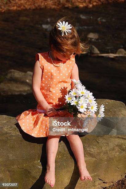 Windy Day Stock Photo - Download Image Now - Daisy, Hair Clip, Barefoot