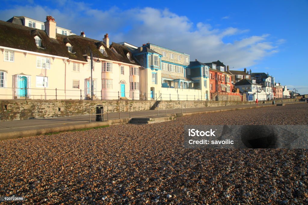 Esplanade with pebble beach Esplanade with pebble beach in Lyme Regis, Dorset Dorset - England Stock Photo
