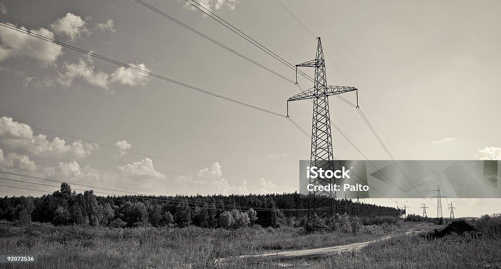 Stromleitungen - Lizenzfrei Balkengerüst Stock-Foto