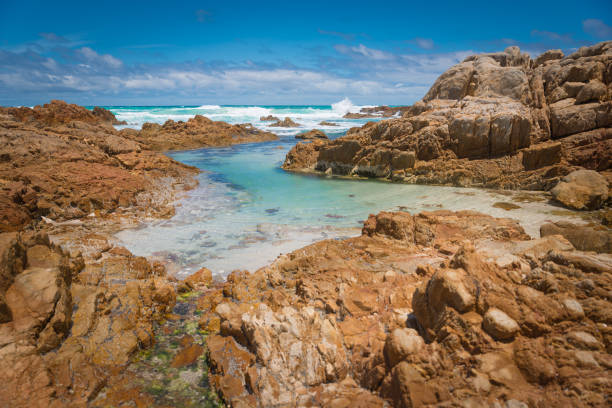 paysage côtier australien. formarions rock scénique à la plage - vibrant color summer rock cliff photos et images de collection