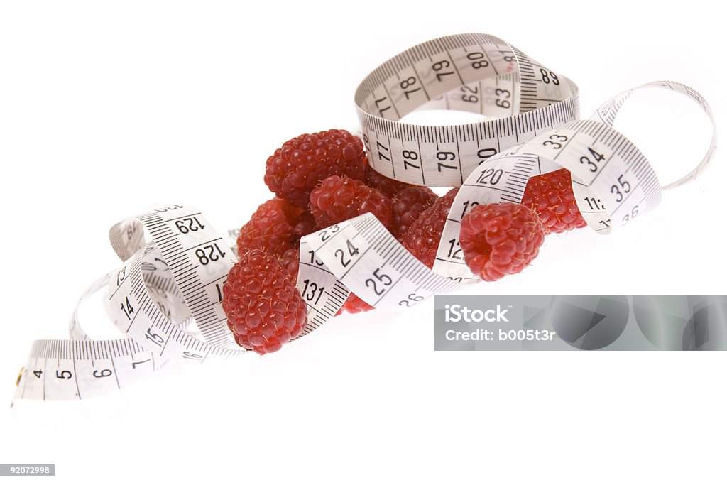 Raspberries with measuring tape  Berry Fruit Stock Photo