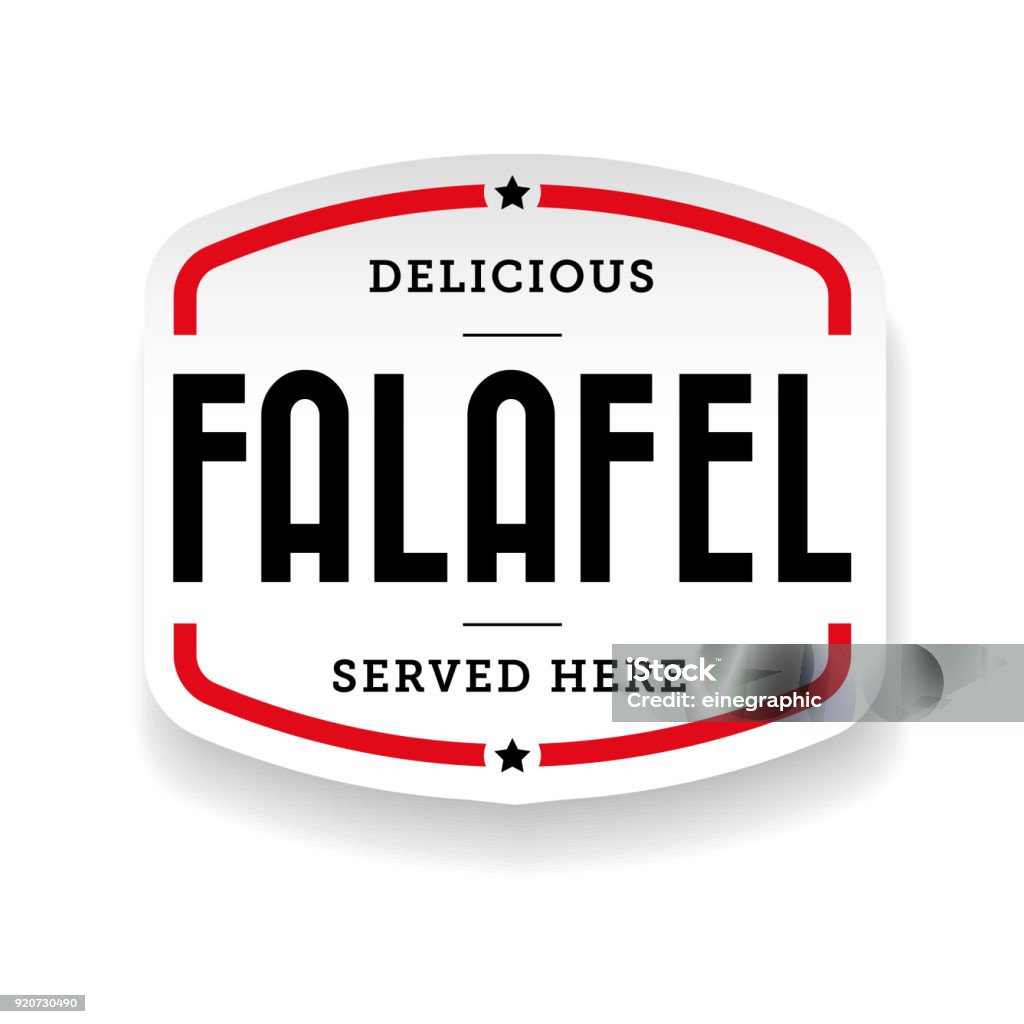 Falafel-arabische Küche-label - Lizenzfrei Falafel Vektorgrafik