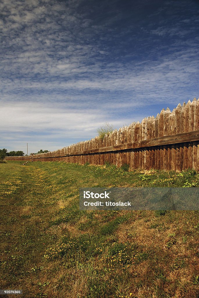 Old Fort Wall Ft.Meigs Wooden Fort Wall. The Fort is Located in Perrysburg, OH and was used during the War of 1812 Ohio Stock Photo