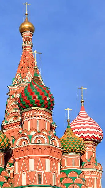 Photo of blessed Basil cathedral in moscow close up