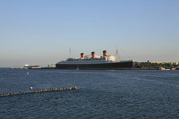 queen mary - los angeles county long beach california sunset fotografías e imágenes de stock