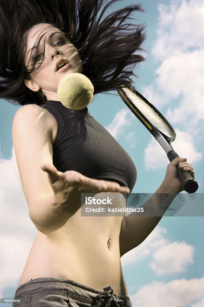 Mujer jugador de tenis - Foto de stock de Adulto libre de derechos