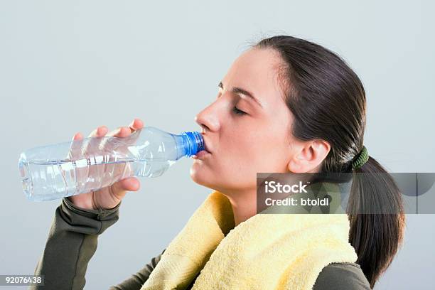 Girl Drinking Water Stock Photo - Download Image Now - Adult, Adults Only, Athleticism