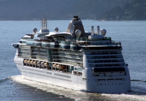 The Hollland America cruise ship Nieuw Amsterdam docked at Canada Place, Vancouver, during its turnaround of passengers and supplies before setting off on a cruise to Alaska.
